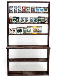 (image for) Miniature Walnut Store Shelf with Goods for Dollhouses