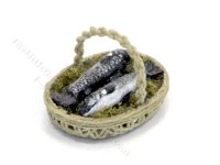 (image for) Dollhouse 1/2 Scale Model Fish in a Basket by Charlotte Willmott
