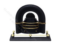 (image for) Miniature Fireplace Insert and Fender Set for Dollhouses - Black & Brass