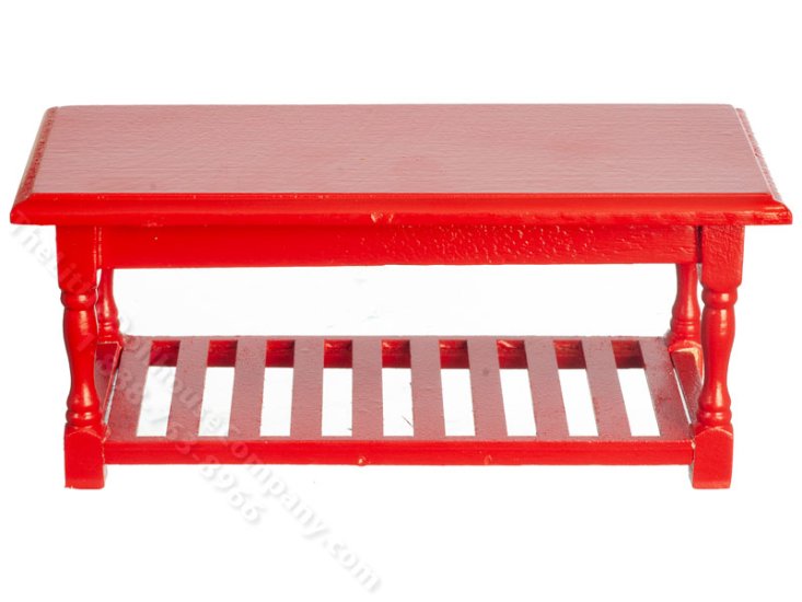 (image for) Miniature Red Wooden Table for Dollhouses