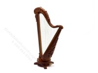 (image for) Miniature Walnut Harp for Dollhouses