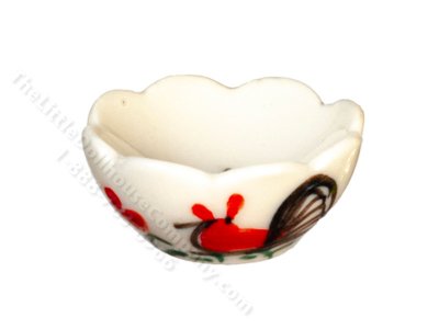 (image for) Miniature Scalloped Rooster Bowl for Dollhouses