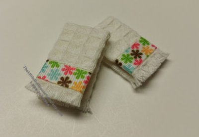 (image for) Miniature Tea Towel Set For Dollhouses