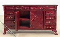 (image for) Miniature 5 Piece Mahogany Bedroom Set for Dollhouses