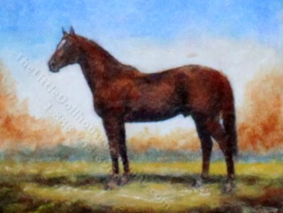 (image for) Miniature Chestnut Horse Painting by Larry Morganti