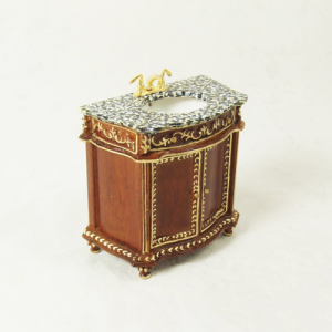 (image for) Miniature Small Sink in Walnut Cabinet