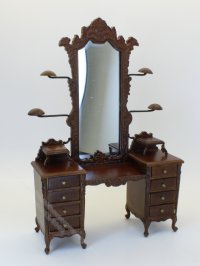 (image for) Miniature Walnut Vanity with Hat Stands by Bespaq