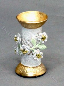 (image for) Miniature White Floral Umbrella Stand for Dollhouses