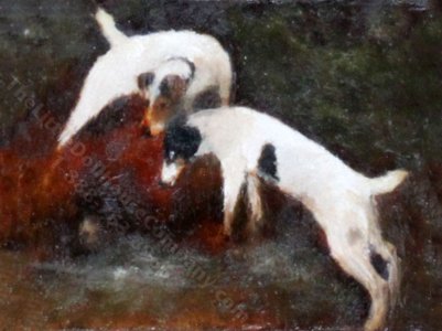 (image for) Miniature Dogs and Ball Painting by Larry Morganti