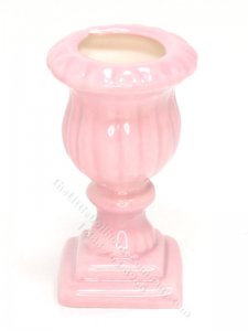 (image for) Miniature Pink Ceramic Urn Pedestal Planter