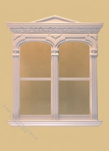 (image for) Miniature Golden Gate Decorated Double Window White