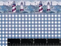 (image for) Plaid & Lighthouse Pattern Miniature Wallpaper for Dollhouses
