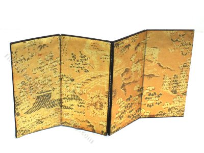 (image for) Miniature 4 Panel Gold Half Height Privacy Screen