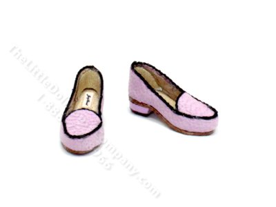 (image for) Miniature Pink Leather Loafer Shoes by Judith Blondell