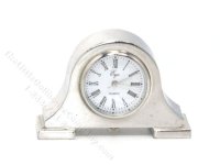 (image for) Miniature Functional Silver Mantle Clock for Dollhouses