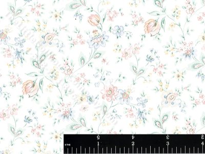(image for) Peach Flower Vine Miniature Wallpaper for Dollhouses