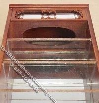 (image for) Miniature New Walnut Mirrored Display Shelf Unit for Dollhouses