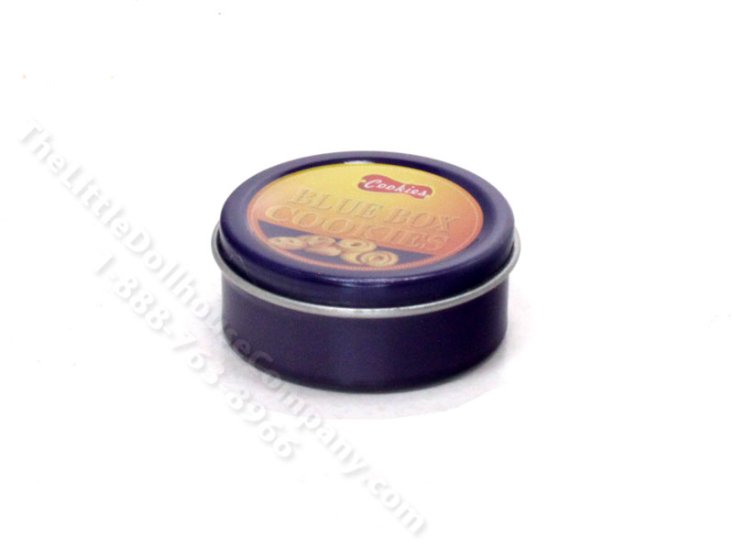 (image for) Miniature 'Blue Box Cookies' Cookie Tin for dollhouses