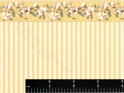 (image for) Magnolia Yellow Stripe Pattern Miniature Wallpaper for Dollhouse