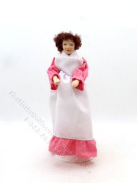 (image for) Miniature Handcrafted Vintage Pink Lady in Bonnet