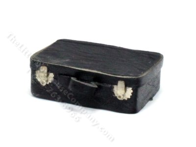 (image for) Vintage Miniature Black Suitcase for Dollhouses