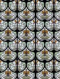 (image for) 1/2" Art Nouveau "Stained Glass" Sheets for Dollhouses