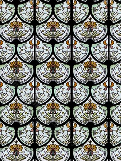 (image for) 1/2" Art Nouveau "Stained Glass" Sheets for Dollhouses