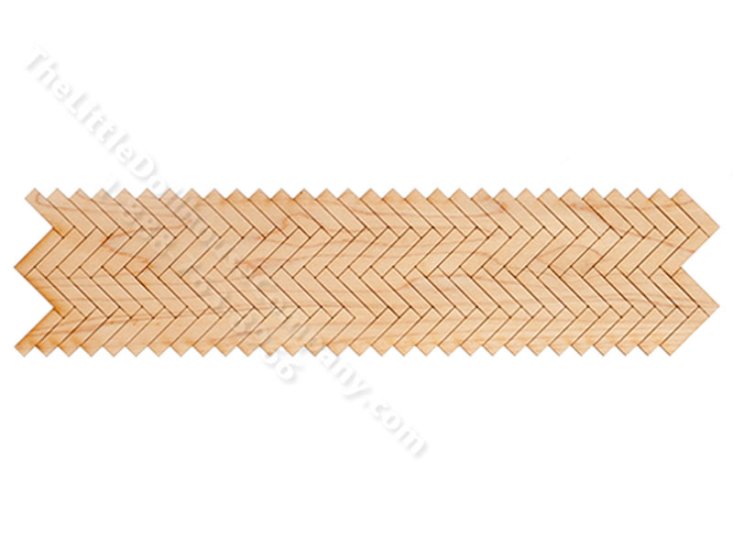 (image for) Miniature Herringbone Flooring For Dollhouses (4 pieces) - Real Wood