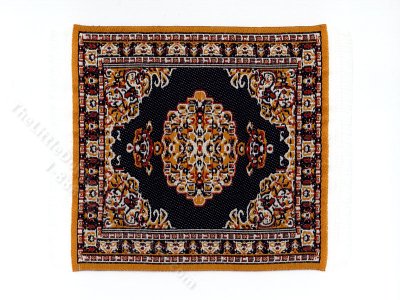 (image for) Miniature Oriental Rug for Dollhouses - Black/Yellow