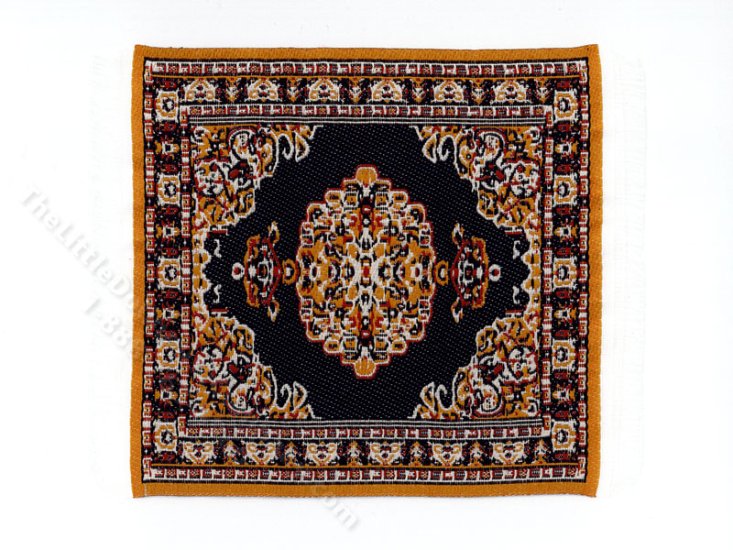 (image for) Miniature Oriental Rug for Dollhouses - Black/Yellow