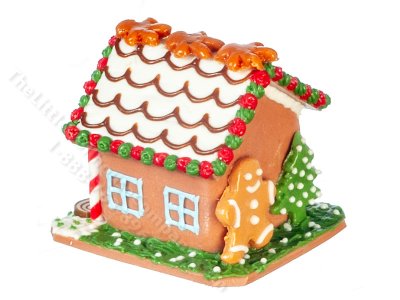 (image for) Miniature Christmas Gingerbread House for Dollhouses