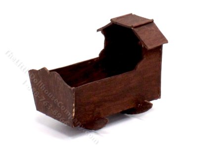 (image for) Miniature Handmade Hooded Cradle for Dollhouses