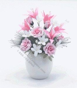 (image for) Miniature Flower Arrangement in China Vase