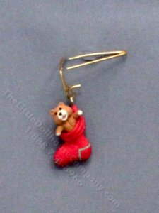 (image for) Miniature Christmas Stocking Hanger for Dollhouses