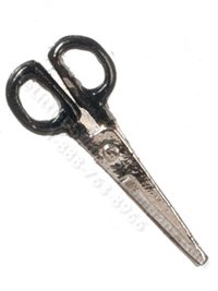(image for) Miniature Black-Handled Scissors for Dollhouses