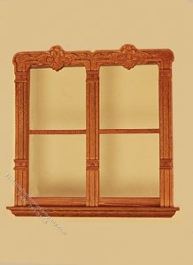 (image for) Miniature McAllister Carved Double Window Walnut