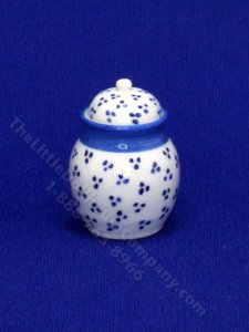 (image for) Miniature White and Blue Jar by Marie Luce Pelletier