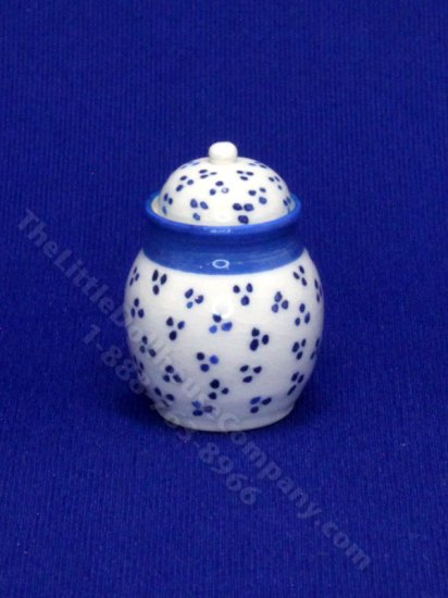 (image for) Miniature White and Blue Jar by Marie Luce Pelletier