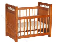 (image for) Miniature Baby Crib for Dollhouses - Walnut