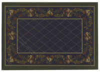(image for) Miniature Small Scale Black Trellis Rug with Fruits
