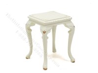 (image for) Vintage Miniature Floral Side Table in Off-White for Dollhouses