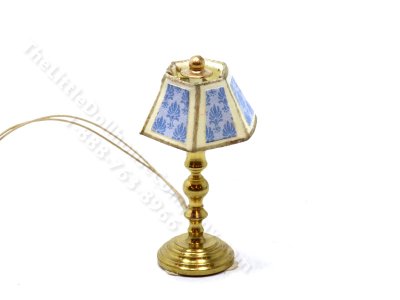 (image for) Miniature 12v Small Table Lamp for Dollhouses - Blue