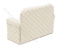(image for) 1:24 Scale Miniature Sugar Squares Sofa for Dollhouses - White
