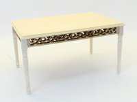(image for) Miniature Unfinished Table with Frieze for Dollhouses