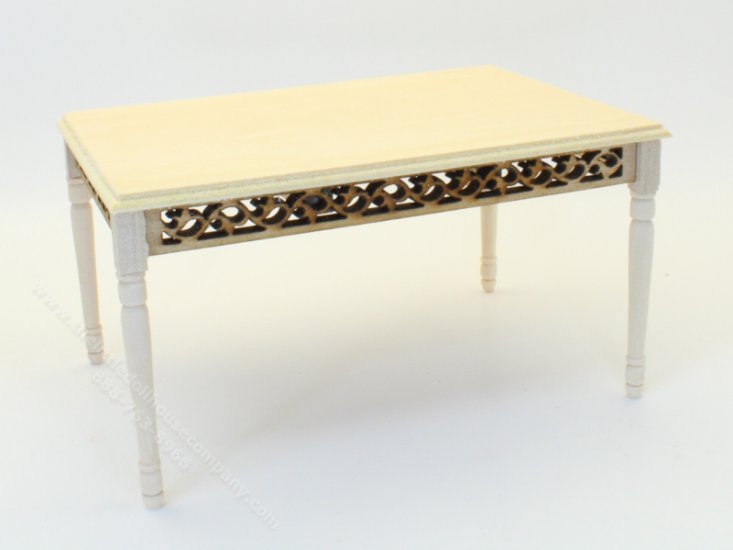 (image for) Miniature Unfinished Table with Frieze for Dollhouses