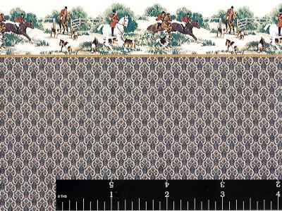 (image for) Dollhouse Scale Model Dark Blue Wallpaper w Border