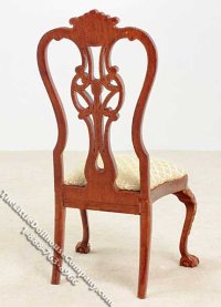 (image for) Miniature New Walnut Sidechair for Dollhouses