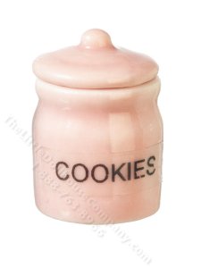 (image for) Miniature Pink Cookie Jar for Dollhouses