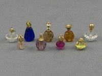 (image for) Miniature Perfume Bottles Pair with 10K Gold Top by Don Henry