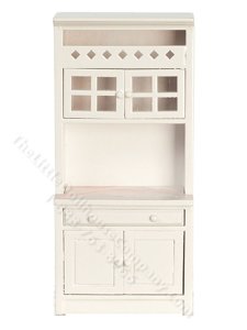 (image for) Modern White/Marble Kitchen Cabinet with Shelves